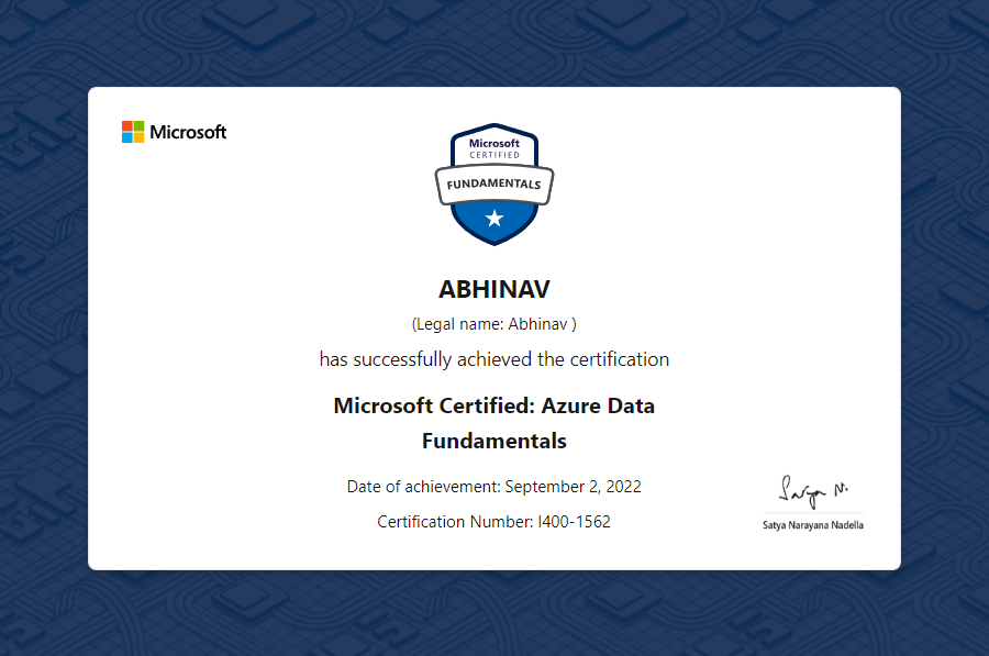 Microsoft Certified: Azure Data Fundamentals